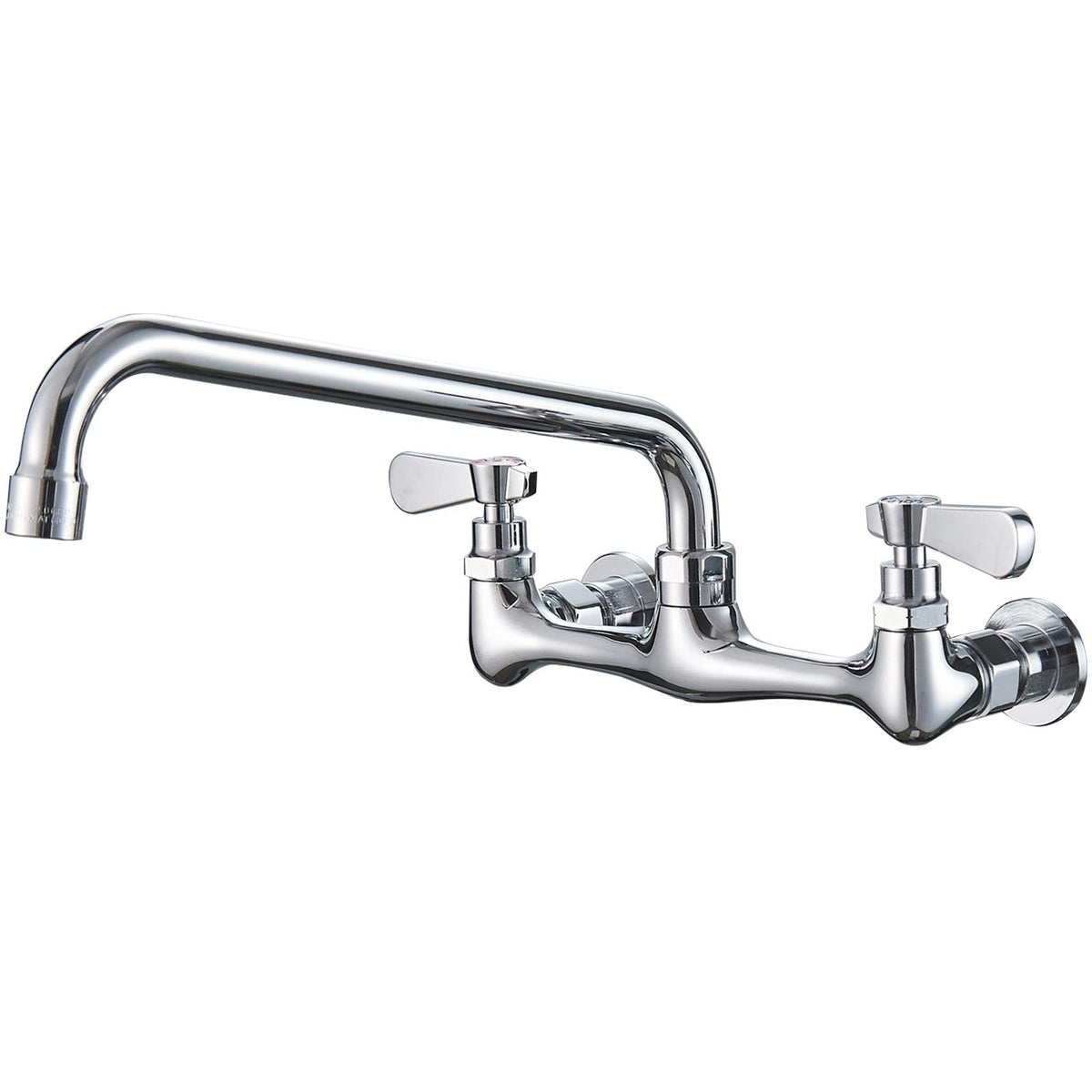 BWE kitchen faucet wall-mount with 12-inch swivel spout for wide reach.