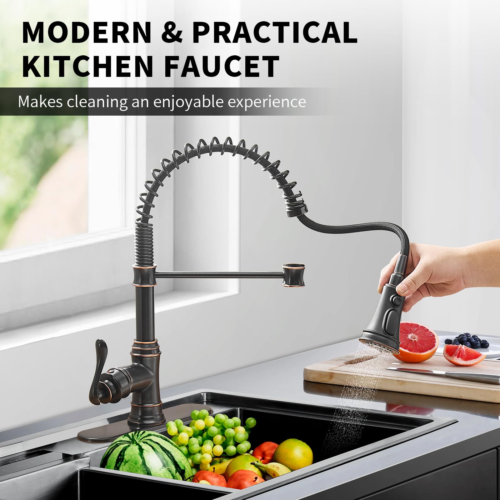 BWE 3-function spray modes adapt to different kitchen tasks
