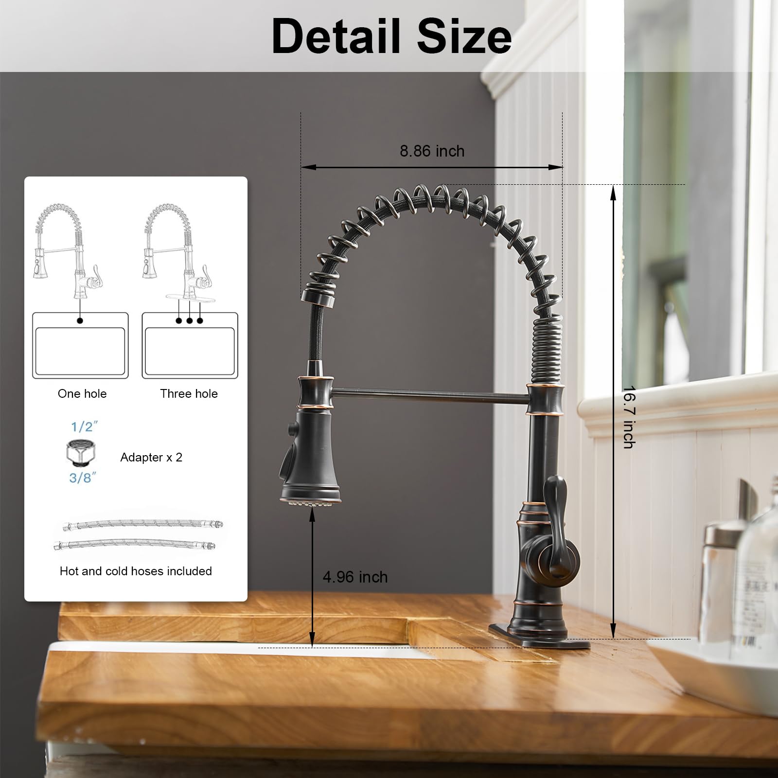 BWE high-arc swivel nozzle for full sink maneuverability