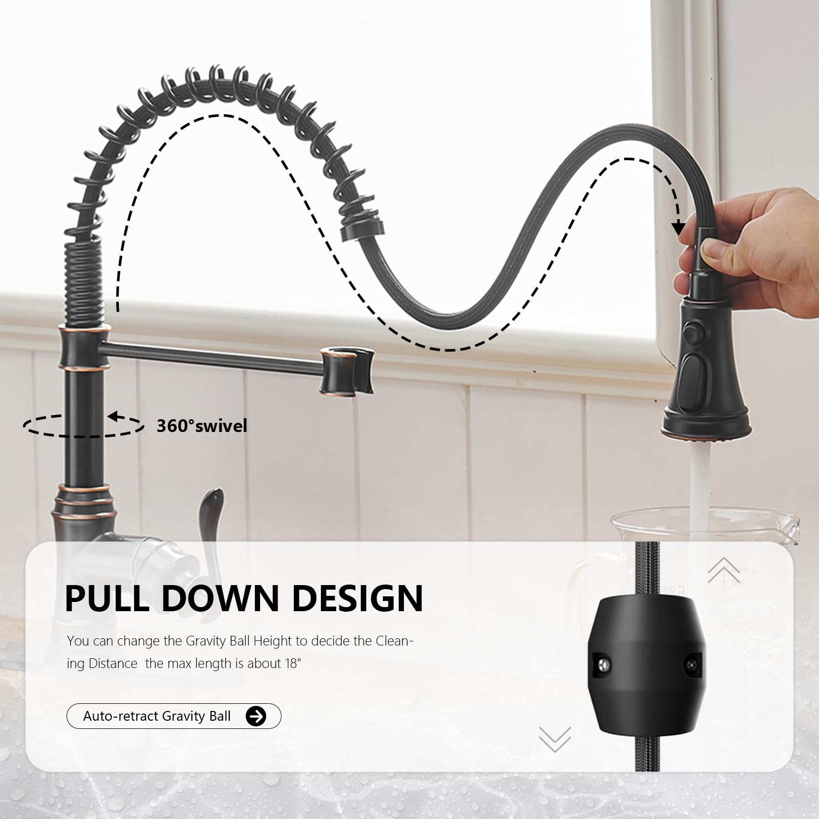 BWE pull-down sprayer enables thorough cleaning and rinsing