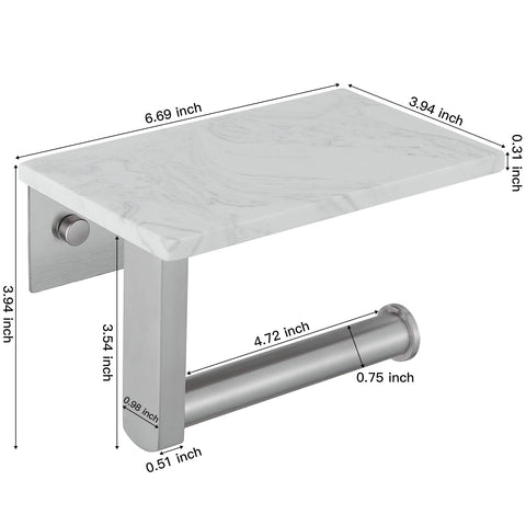 BWE marble holder with shelf in a compact bathroom for organized space