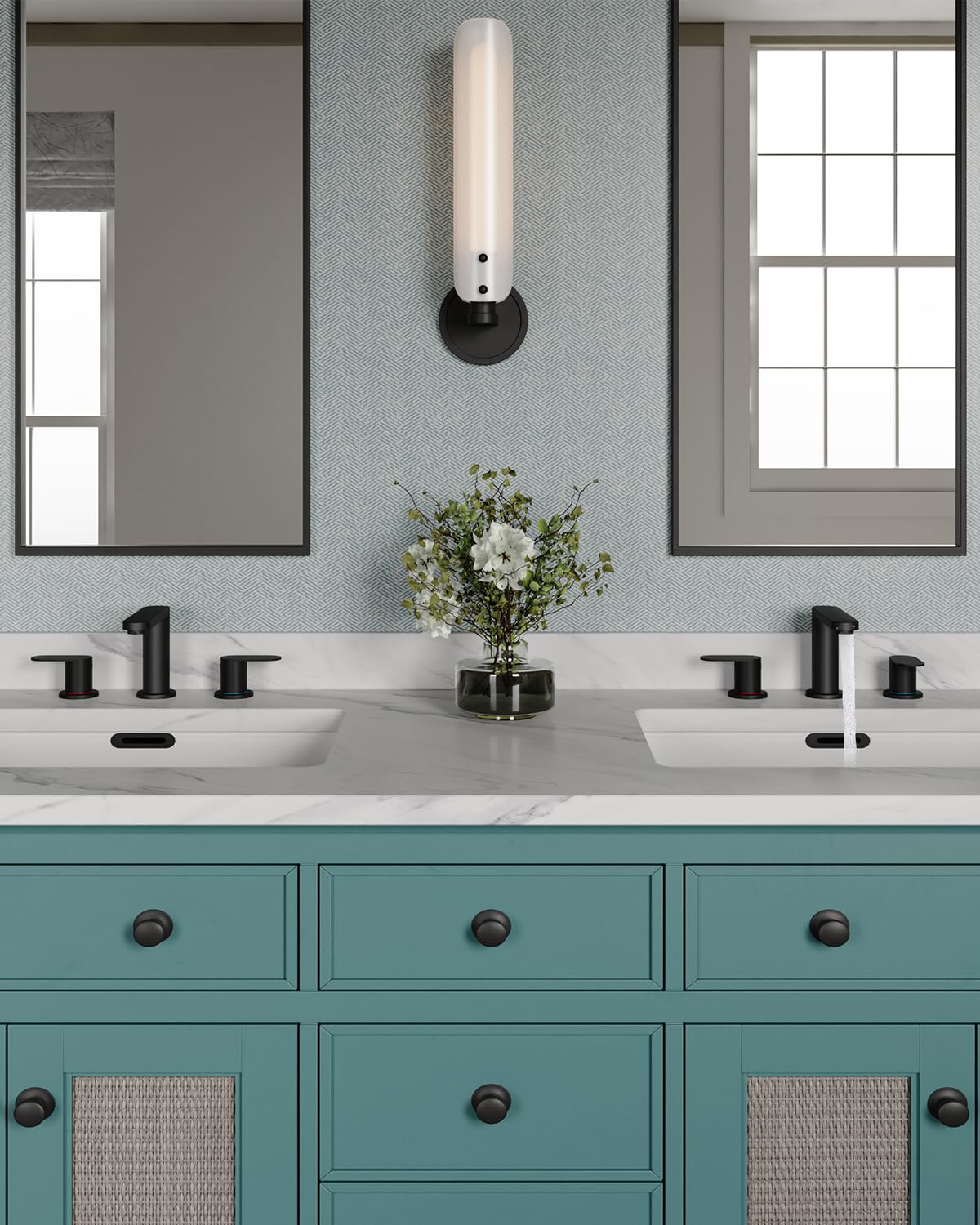 BWE 3-hole widespread design fits standard sinks.