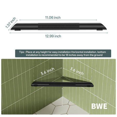 BWE textured grip and rubber strips prevent slips when the area is wet.