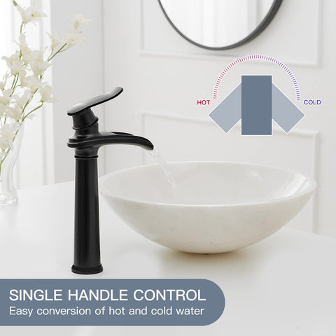 BWE Vessel Sink Faucet pop-up drain included for easy maintenance