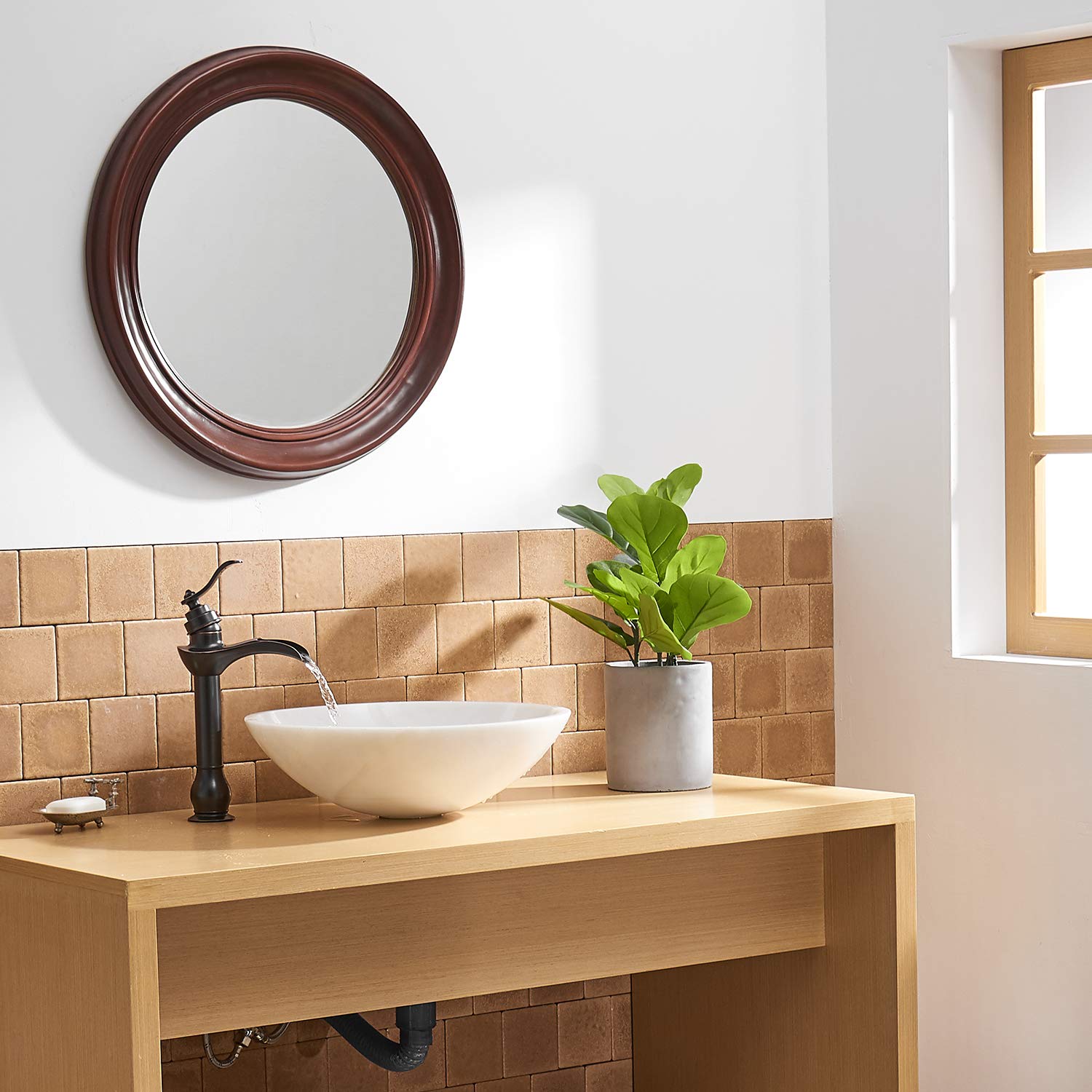 BWE tall single-hole design fits compact vanities and vessel sinks