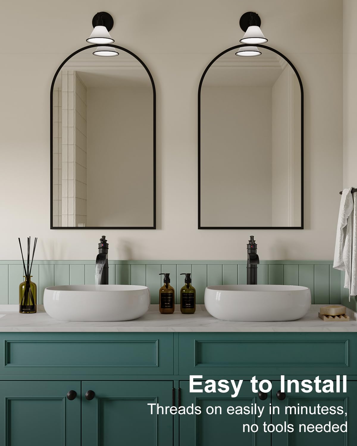 BWE matte black waterfall spout delivers steady laminar flow.
