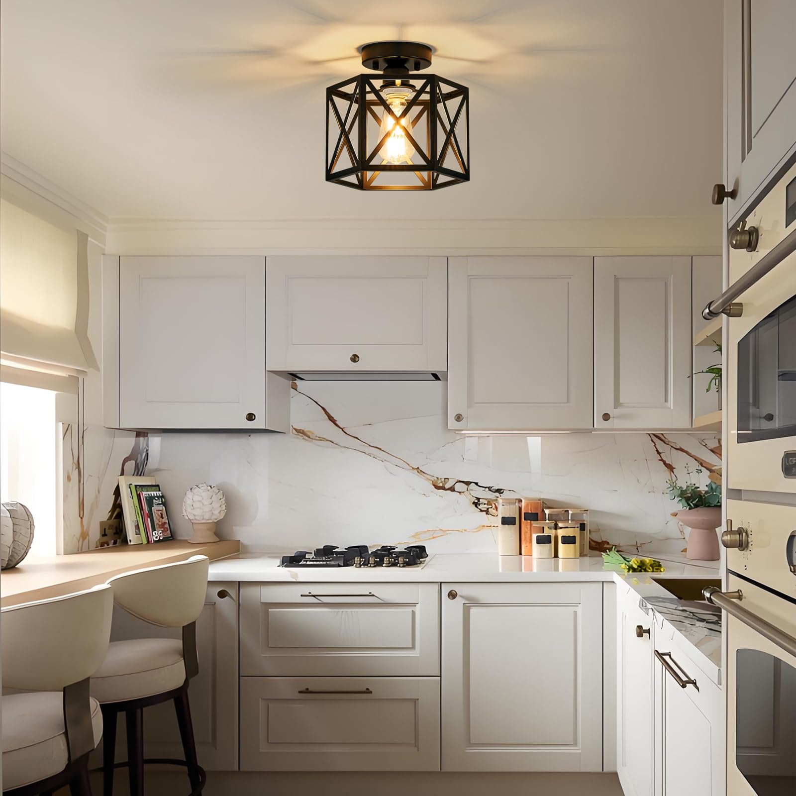 Bwxcie black farmhouse ceiling light ideal for kitchen and entryway use