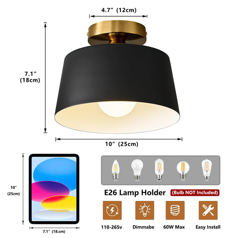 Bwxcie black and gold finish ceiling light enhances living spaces