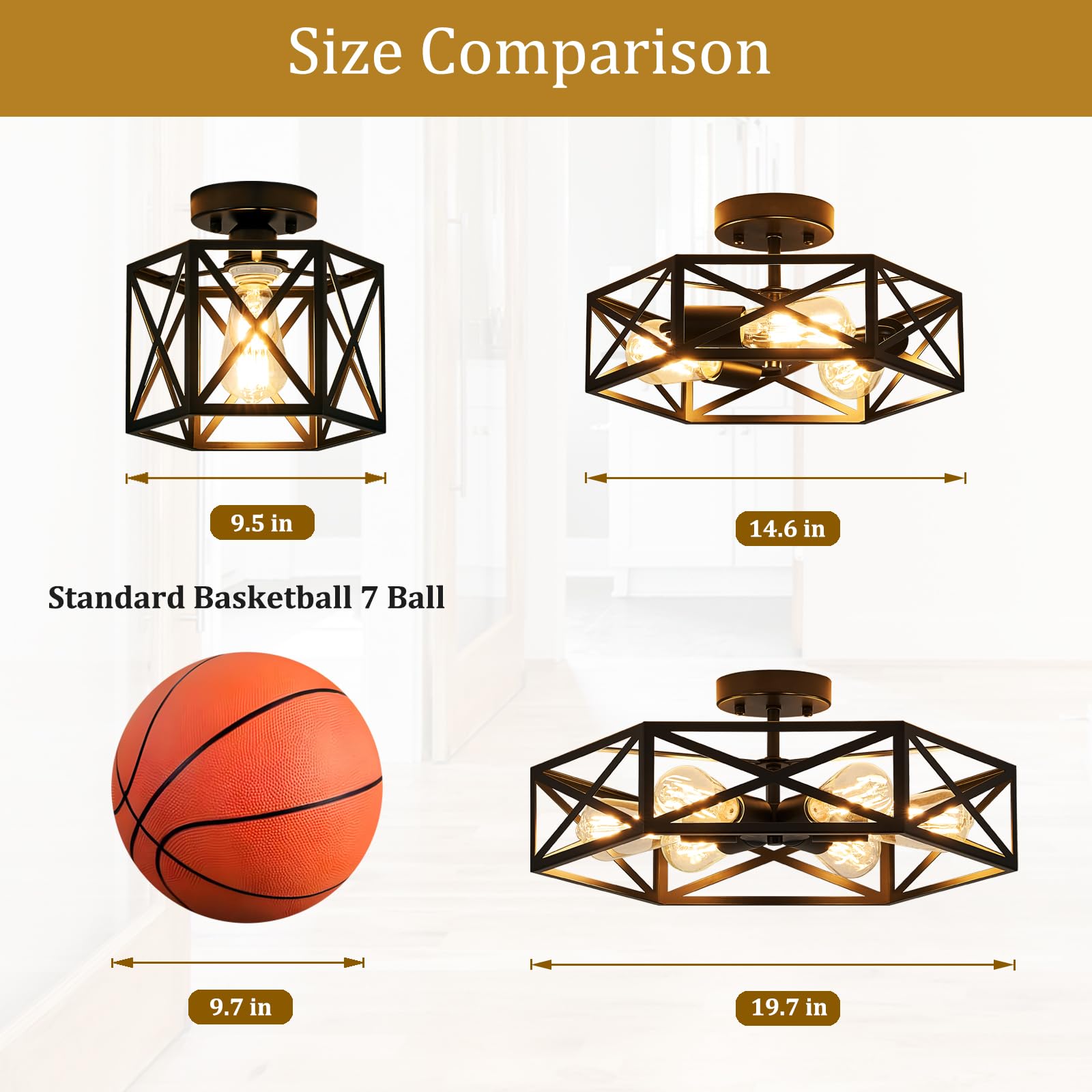 Bwxcie E26 base ceiling fixture compatible with LED/CFL/halogen bulbs