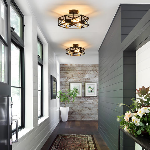 Bwxcie 3-light semi-flush mount brightens kitchens and hallways.