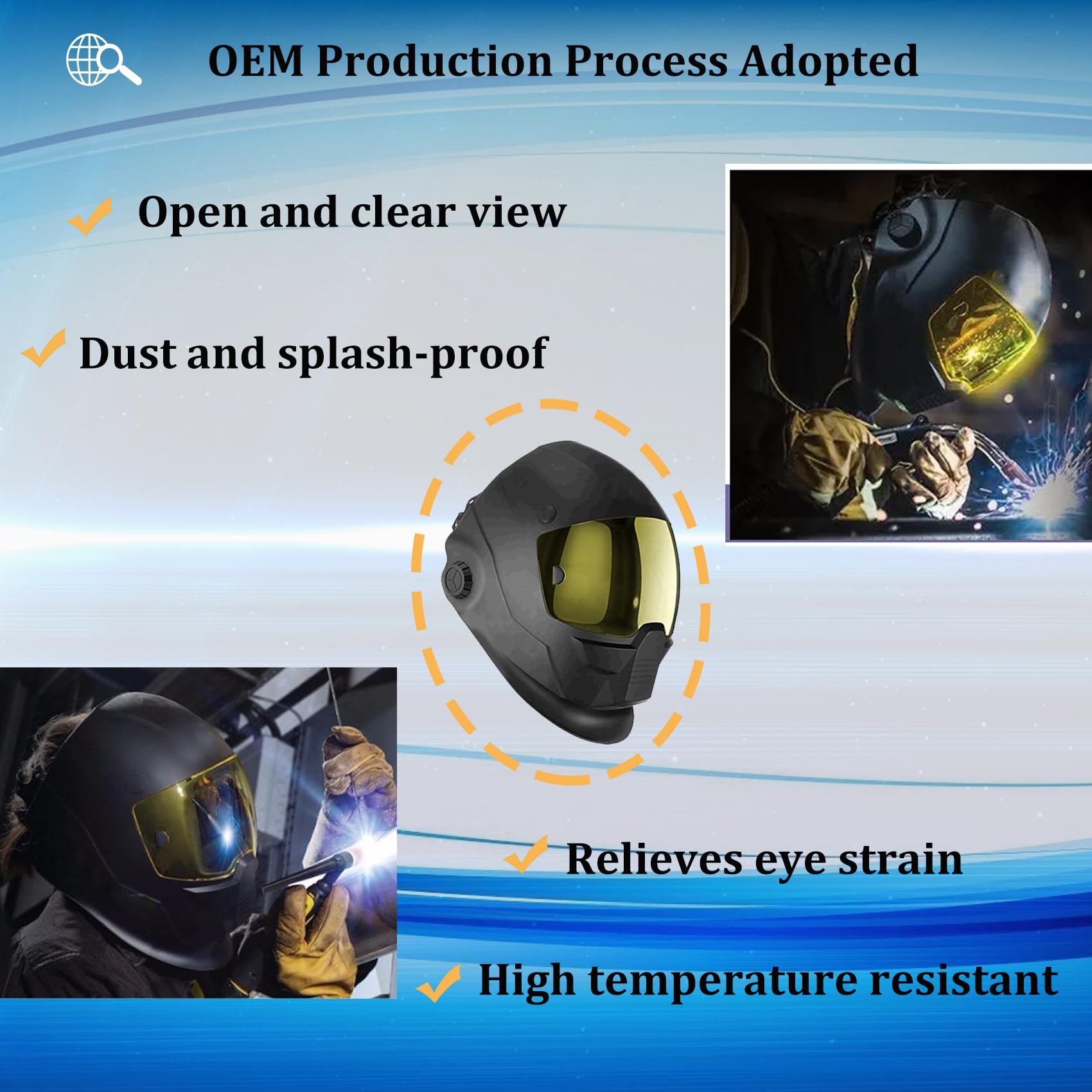 Natural color view aids focus during welding tasks with Bxmgr A50 lens.