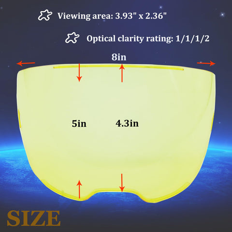 Side-view of Bxmgr amber lens showing enhanced coverage during welding tasks.