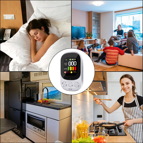 ByAnciel 4-in-1 CO detector digital display shows CO and gas levels clearly