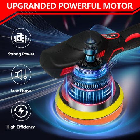 byczone polisher at 8-speed control for light to heavy correction.