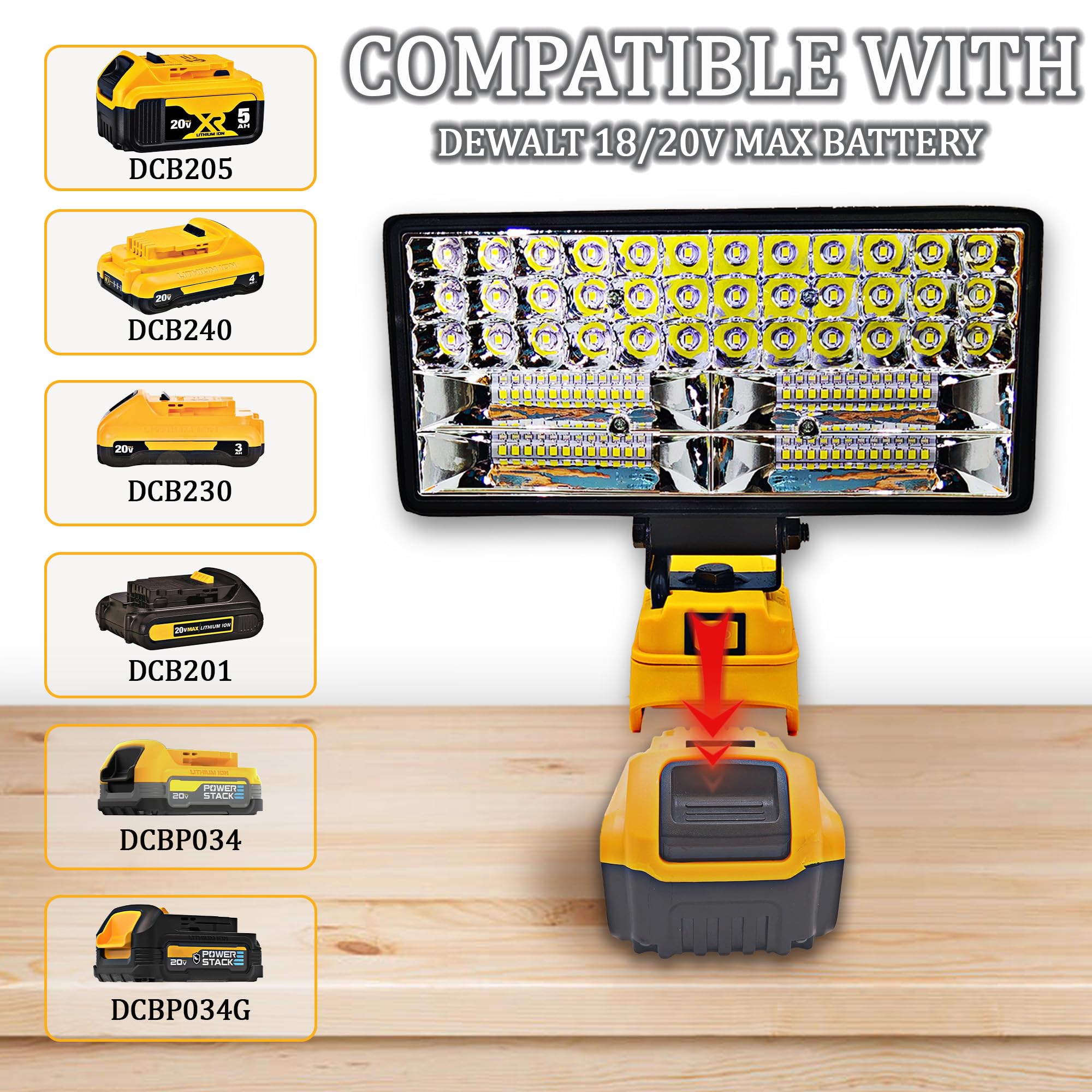 Byczone 90W 5400LM wide beam for expansive illumination of workshops and garages.