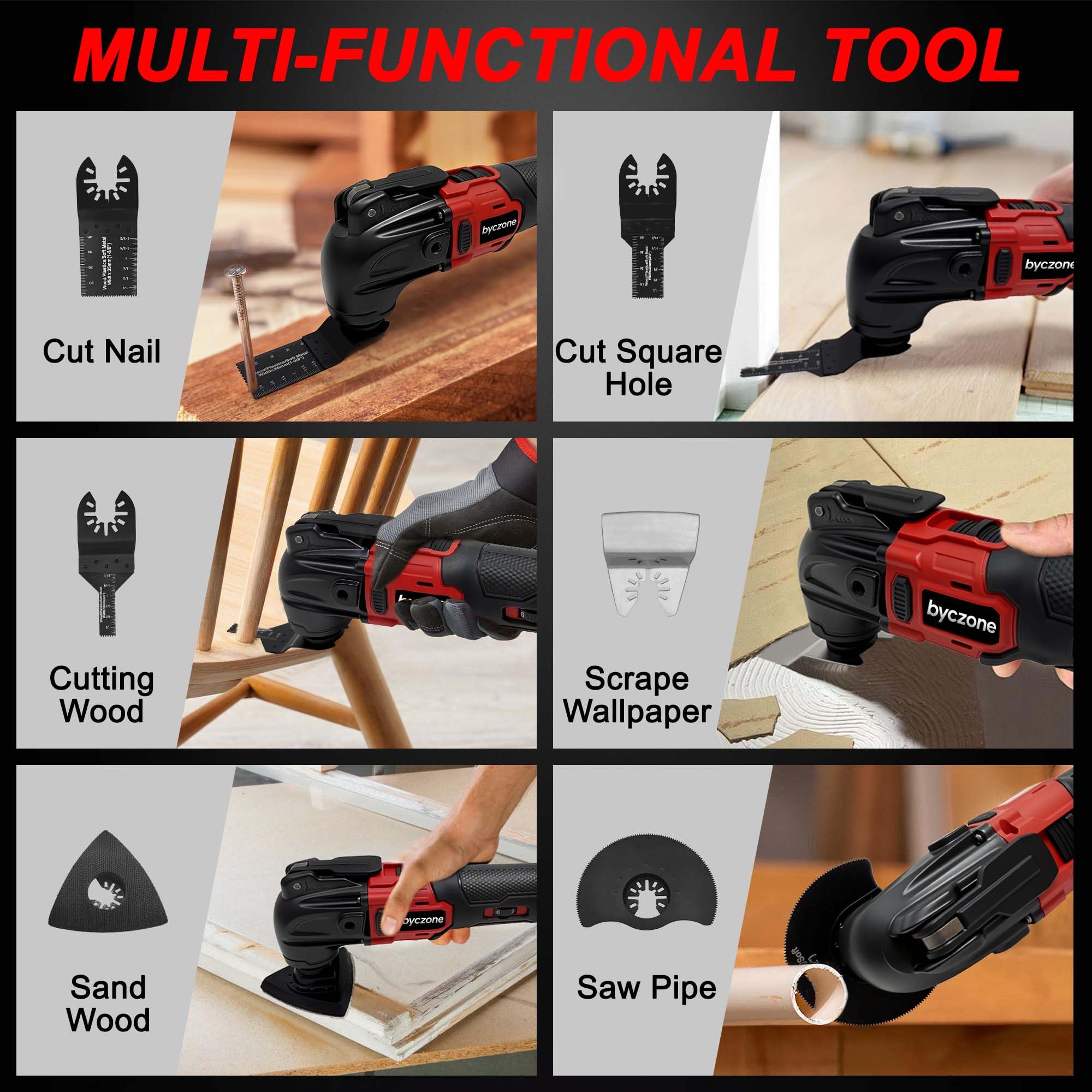 byczone cordless design enables flexible use in tight spaces