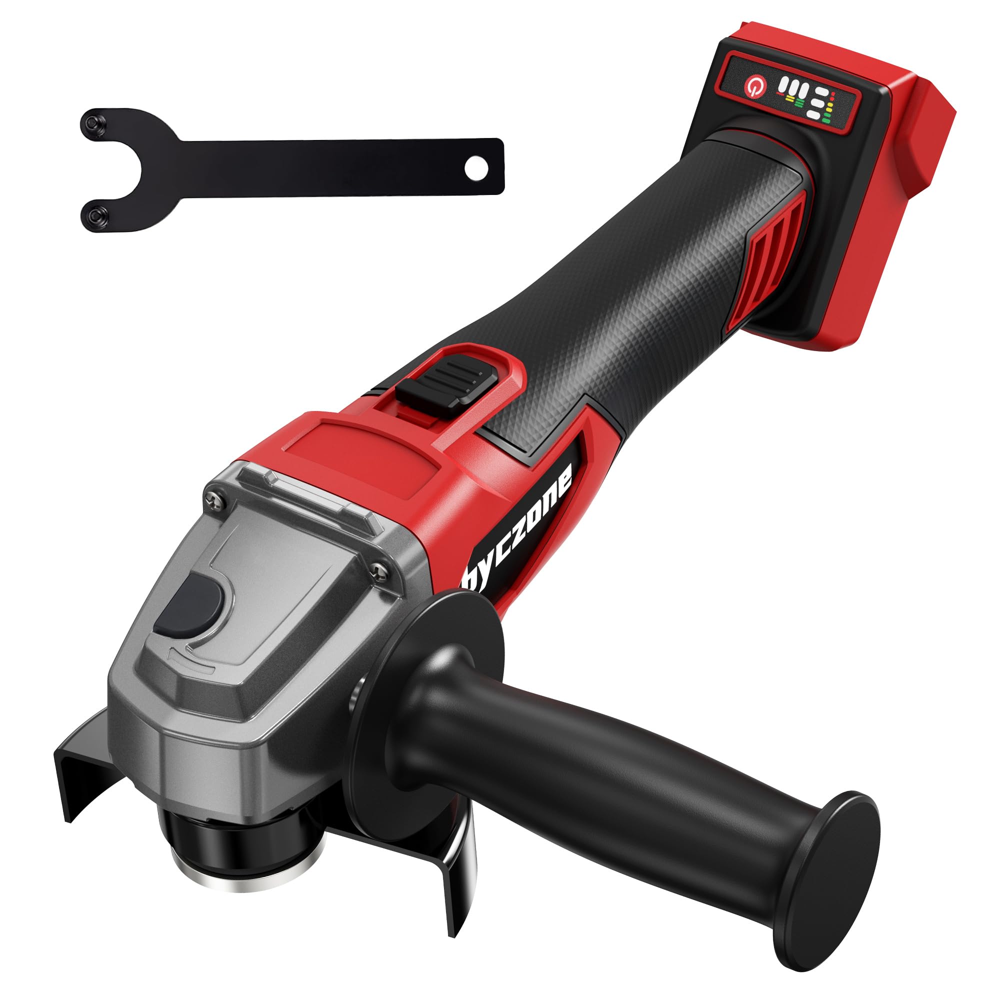 Byczone cordless angle grinder shows Milwaukee 18V compatibility for flexible power on site.