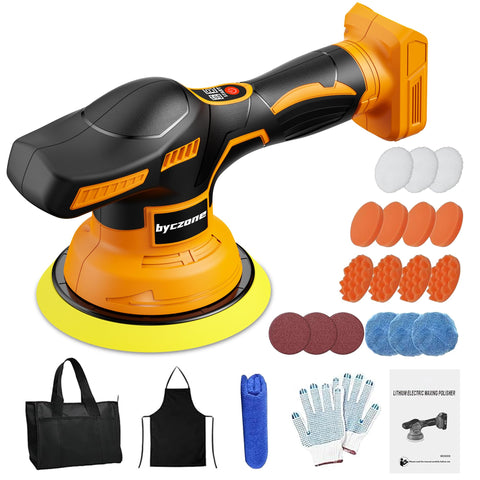 Byczone cordless buffer polisher kit drum head close-up for precise finishing
