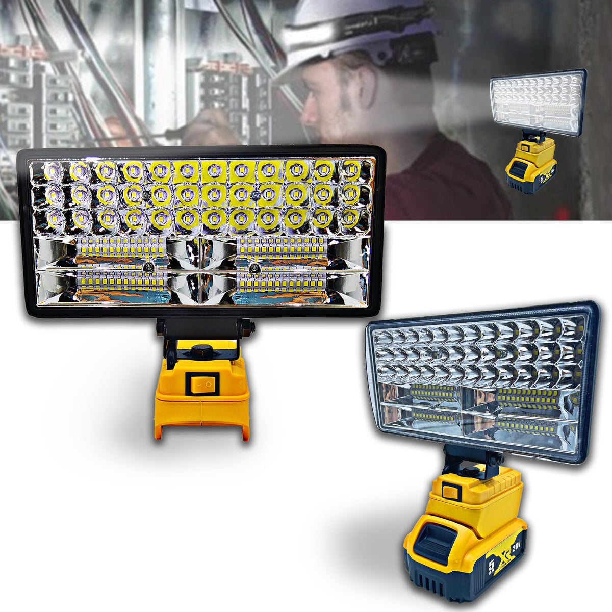 Byczone cordless LED work light with Dewalt 20V compatibility for brighter, cordless project work.