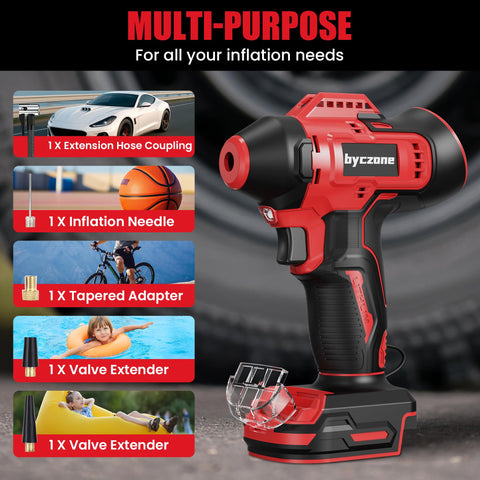 Byczone cordless design frees you from power cords during inflation.