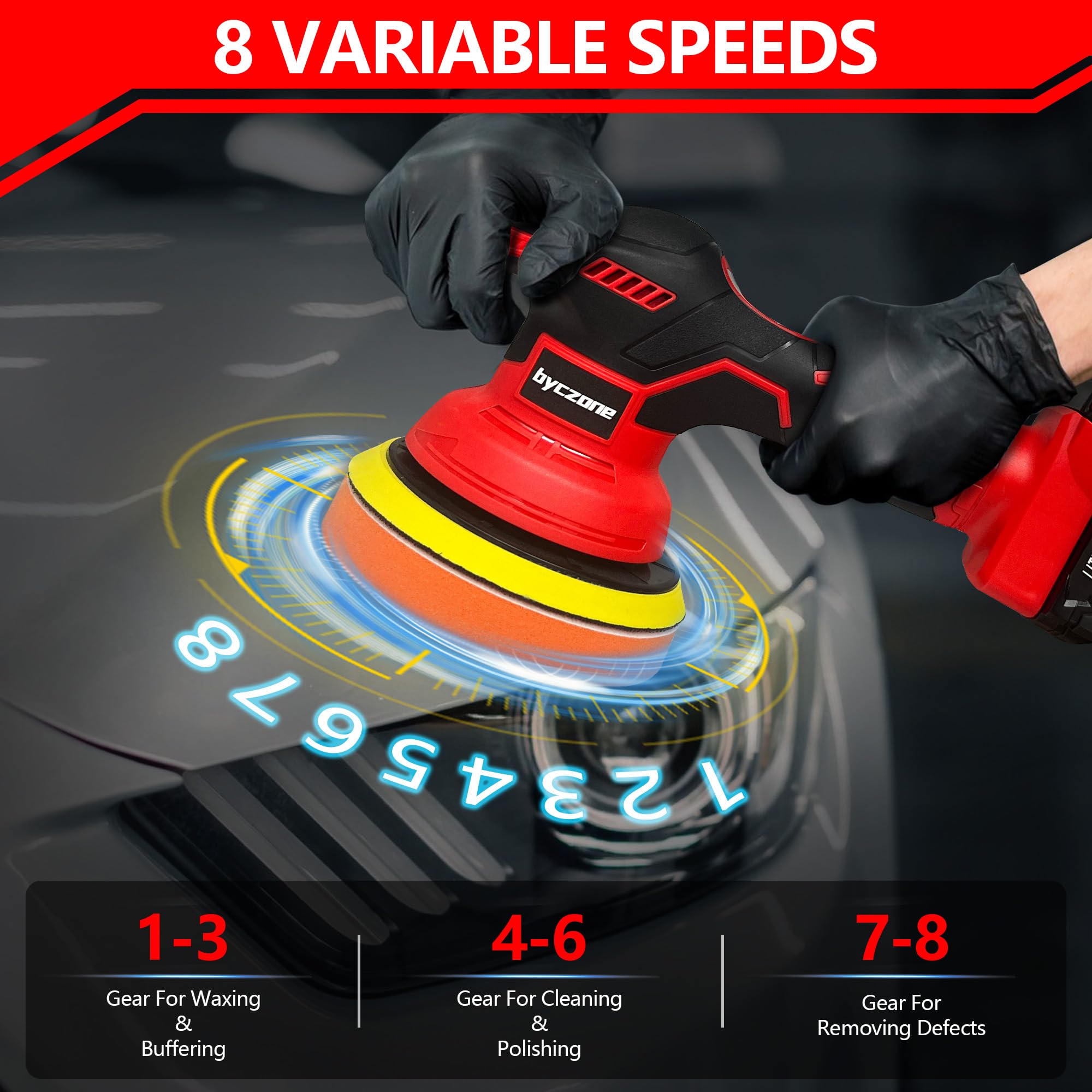 byczone ergonomic handle provides comfortable grip during detailing tasks.