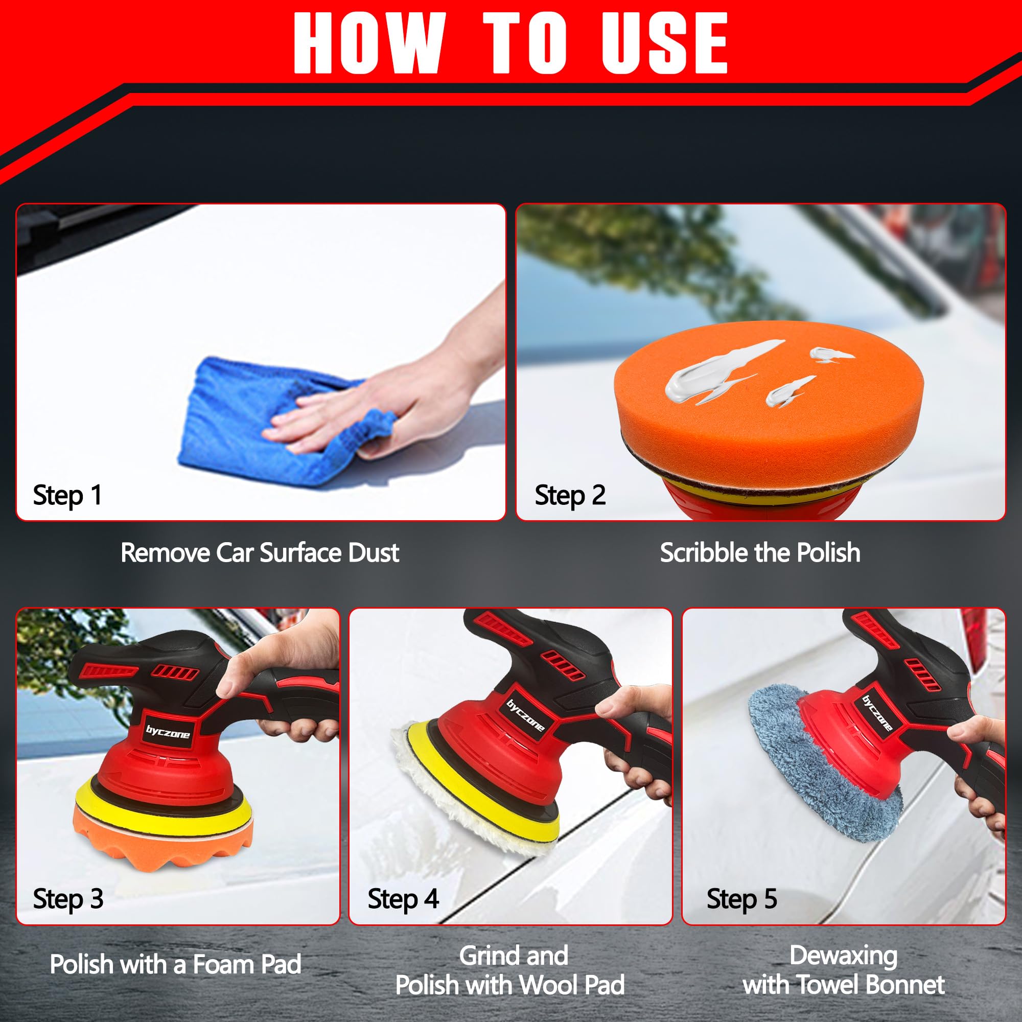 byczone portable polishing kit positioned for on-the-go car care.
