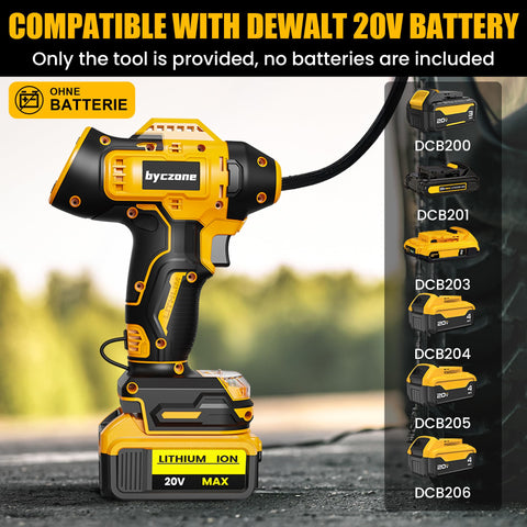 Byczone tire inflator shows rapid inflation up to 30 L/min for faster tire topping