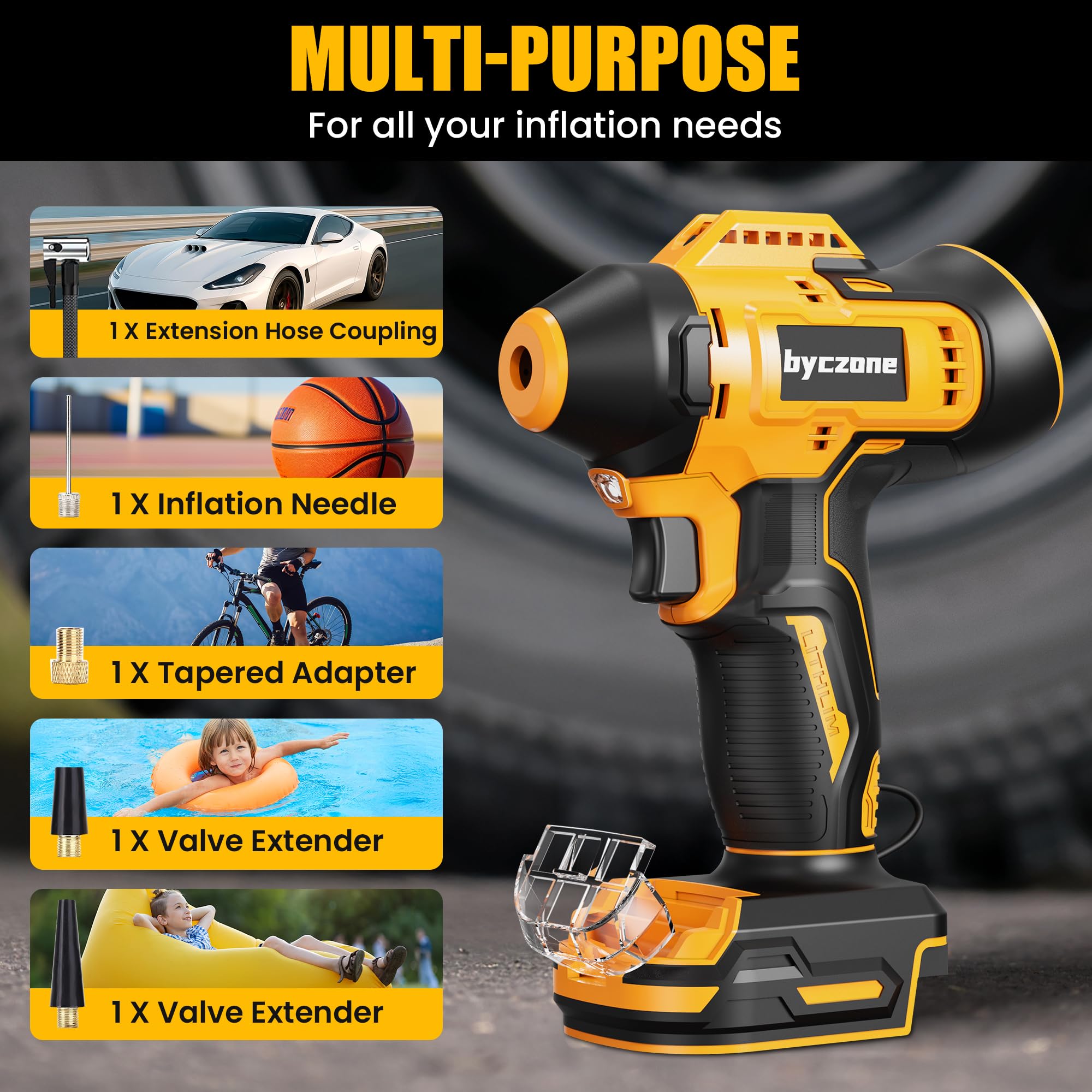 Byczone inflator offers precise pressure display with preset modes