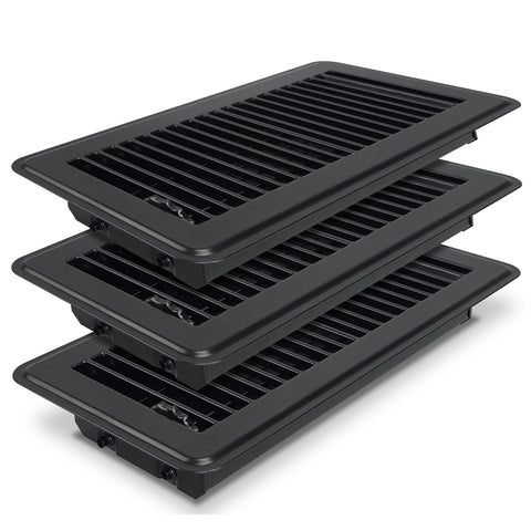 BYEWIRE 4x10 floor register in black steel, durable walkable vent for busy spaces