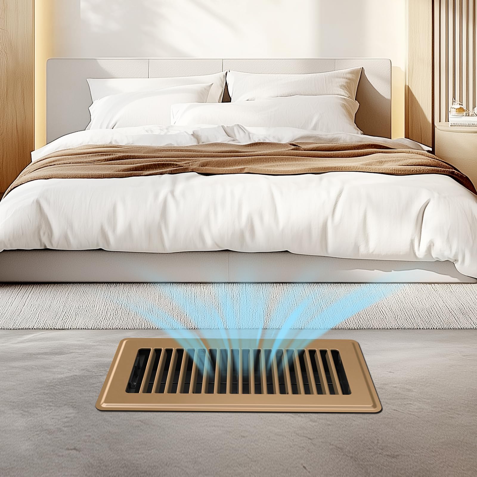 BYEWIRE rust-proof steel floor vent cover supports consistent climate control.