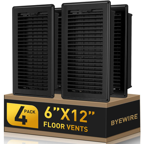 BYEWIRE 6x12 floor register with walkable steel for busy floors.