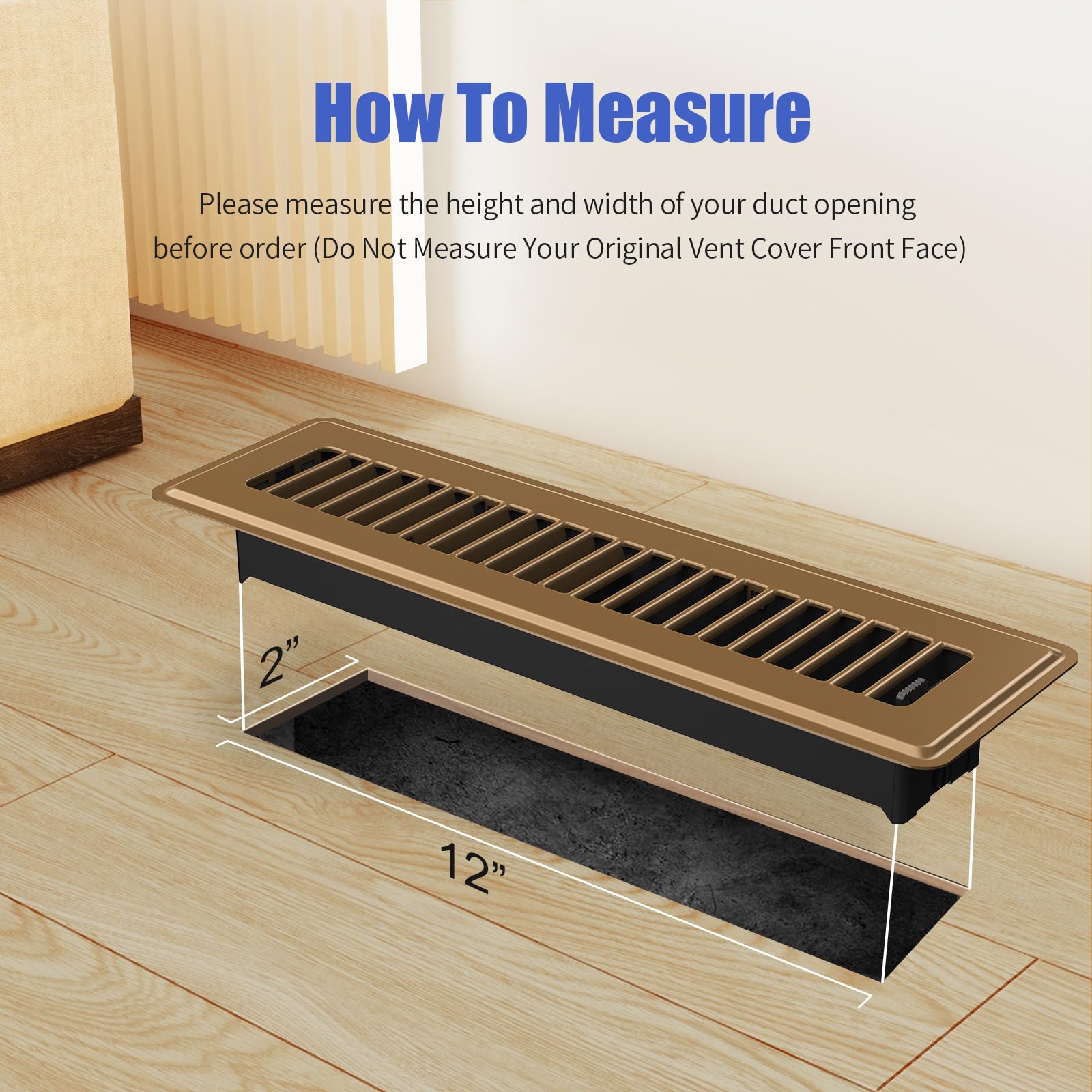 BYEWIRE adjustable damper floor register operates quietly for comfortable climate control.