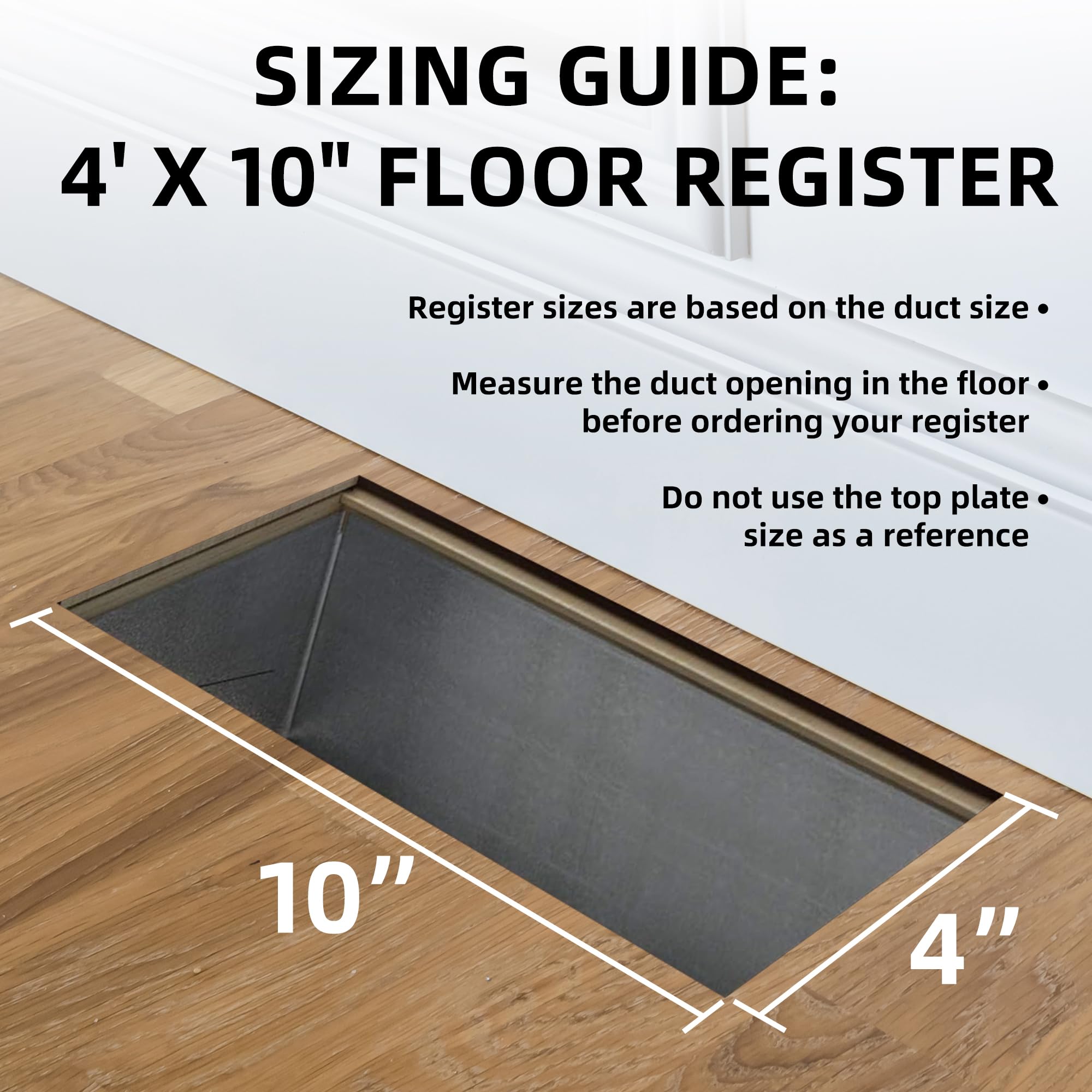 BYEWIRE adjustable damper floor vent, easy airflow control for customized comfort