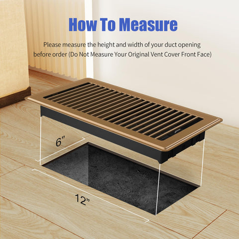 Close-up of BYEWIRE brown floor register damper for quiet, adjustable airflow.