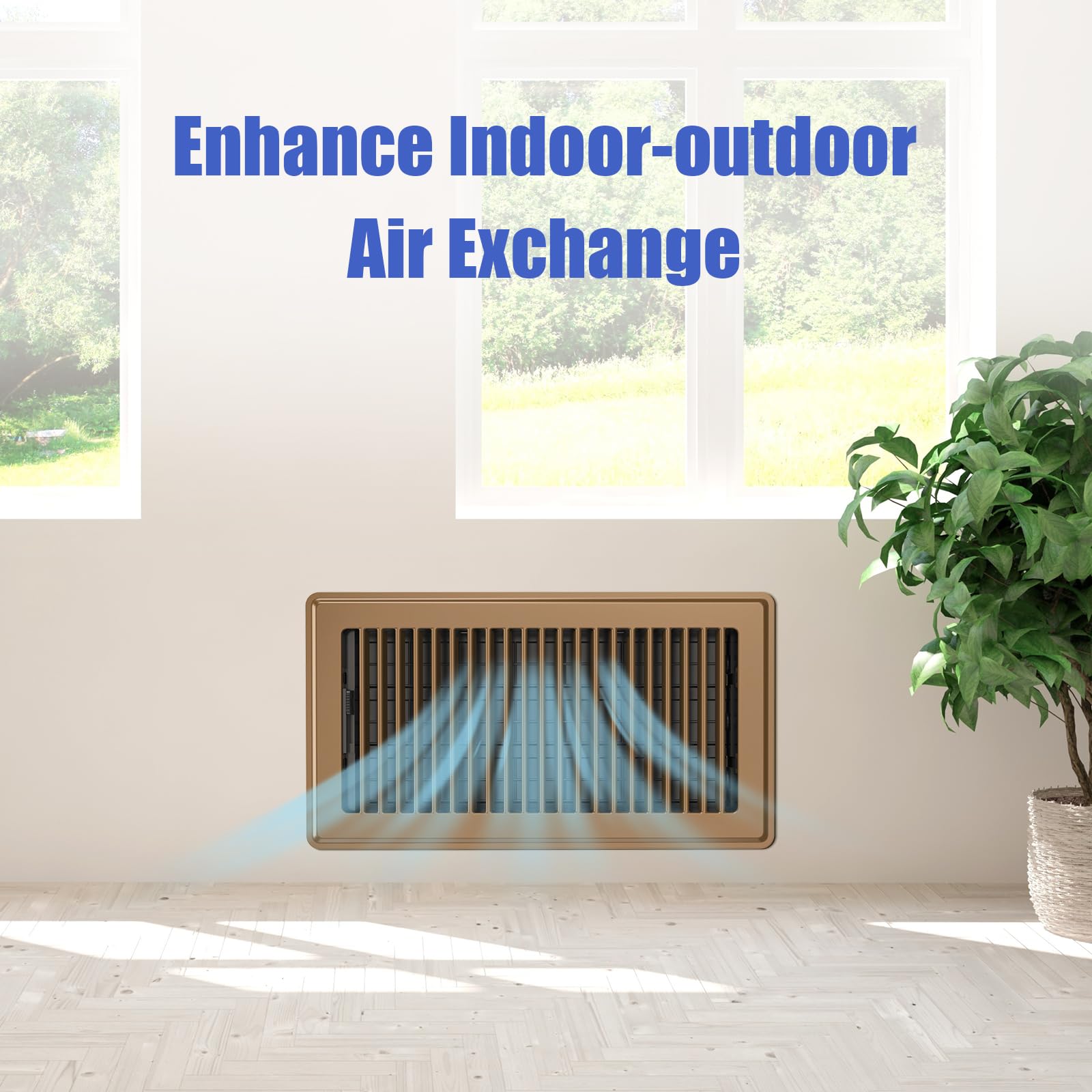 BYEWIRE brown vent cover showcased on a floor for versatile installation.