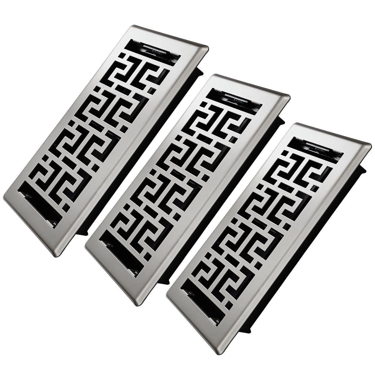 BYEWIRE floor register front view shows sturdy steel vent cover for steady airflow.