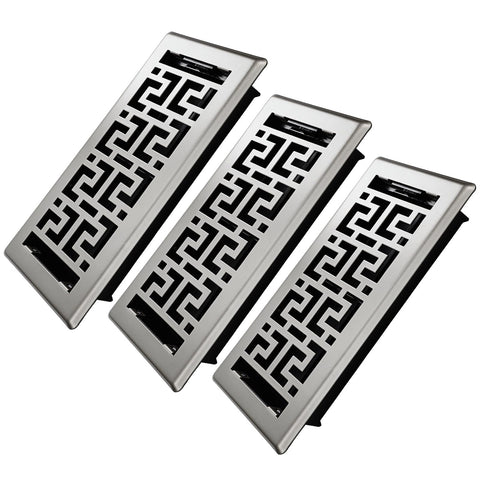 BYEWIRE floor register front view shows sturdy steel vent cover for steady airflow.