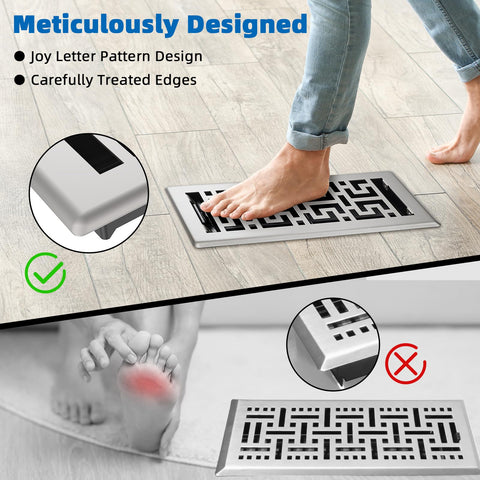 BYEWIRE floor register in-floor installation view illustrates tool-free setup.