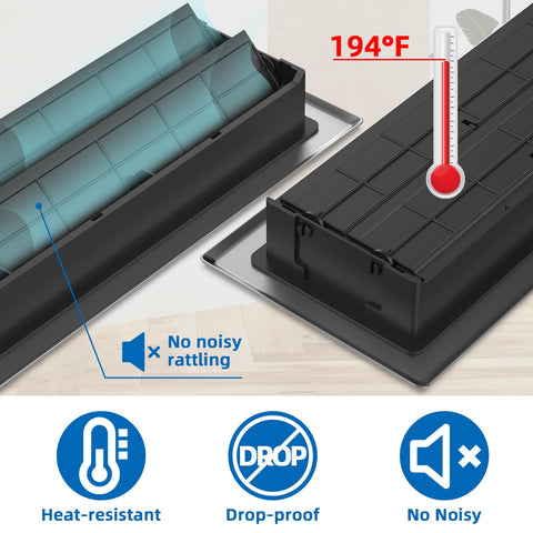 BYEWIRE floor register steel construction stands up to busy homes.