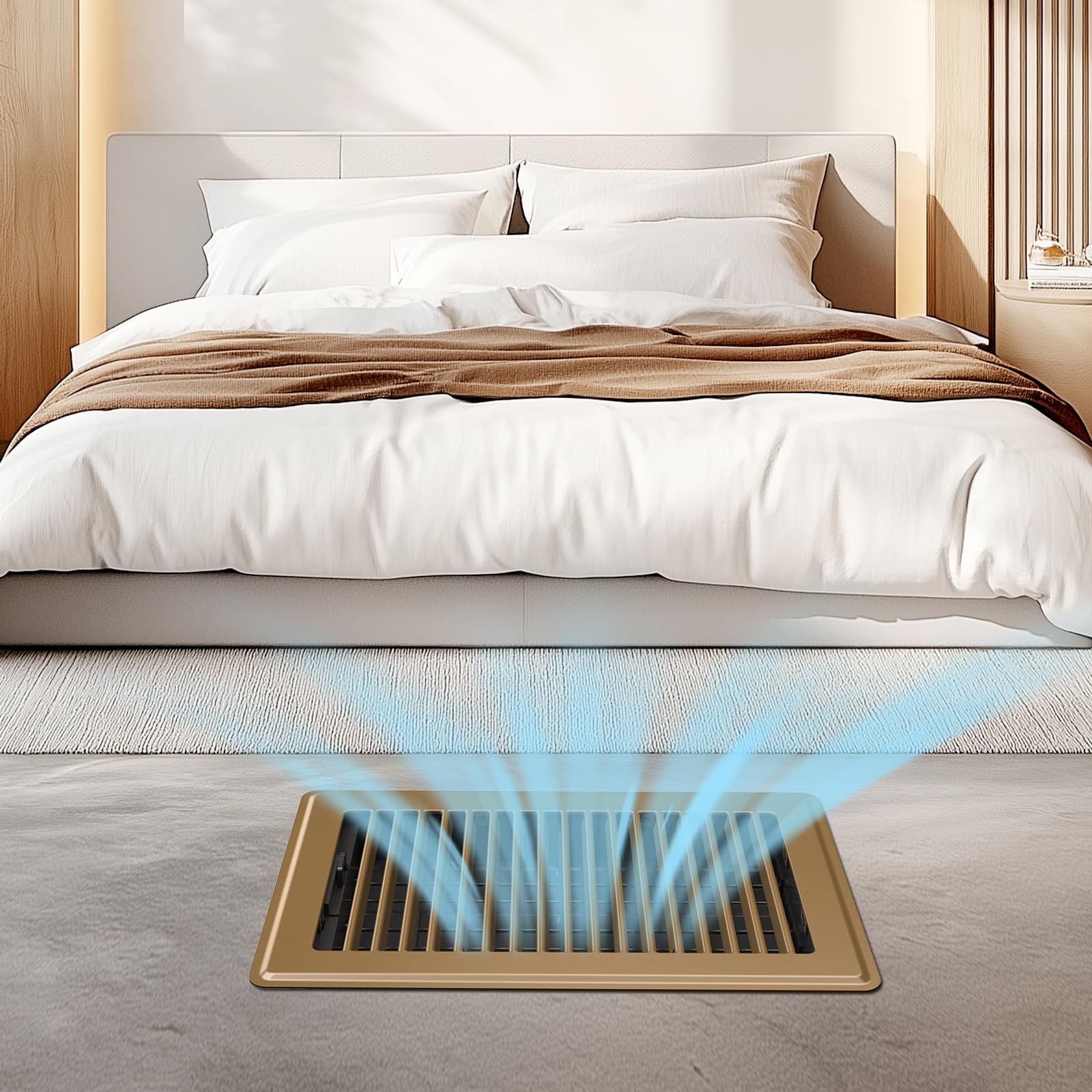 BYEWIRE brown vent cover blends with home decor for versatile settings.