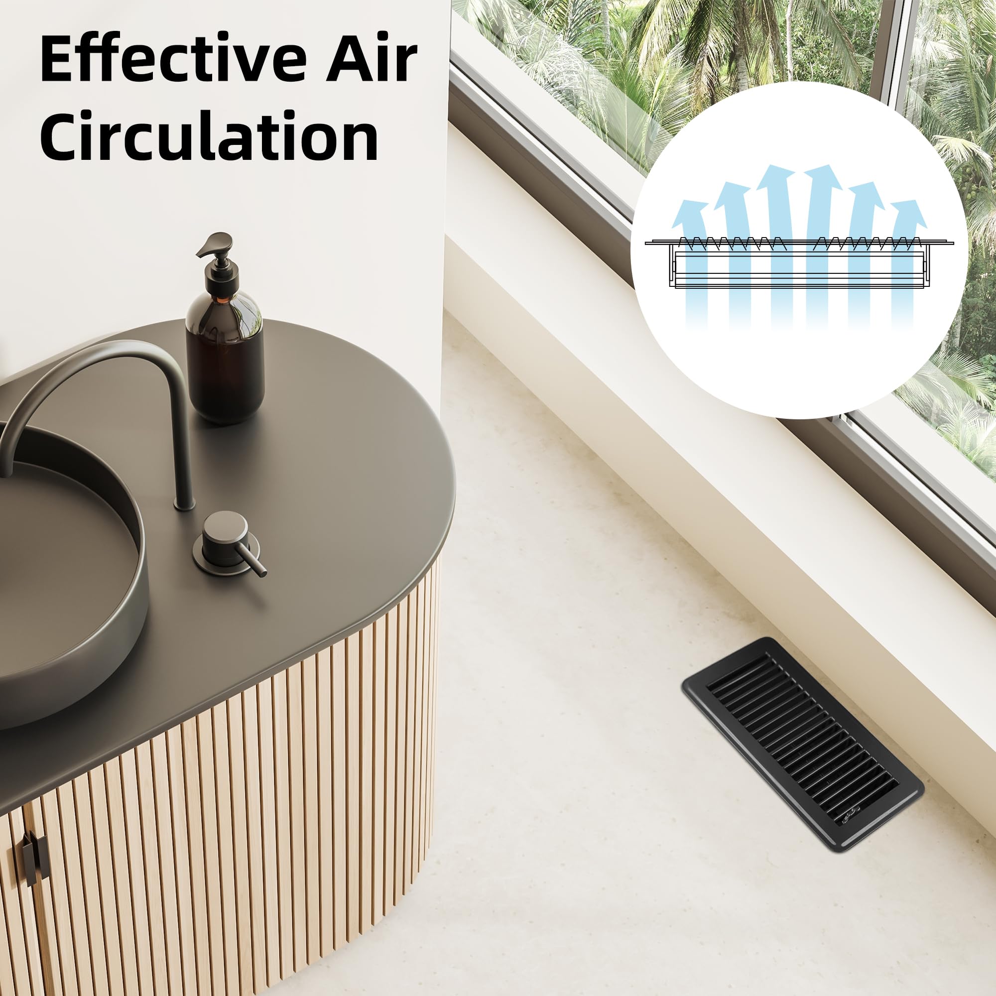 BYEWIRE versatile 4x10 vent cover fits floors, walls, or ceilings with style