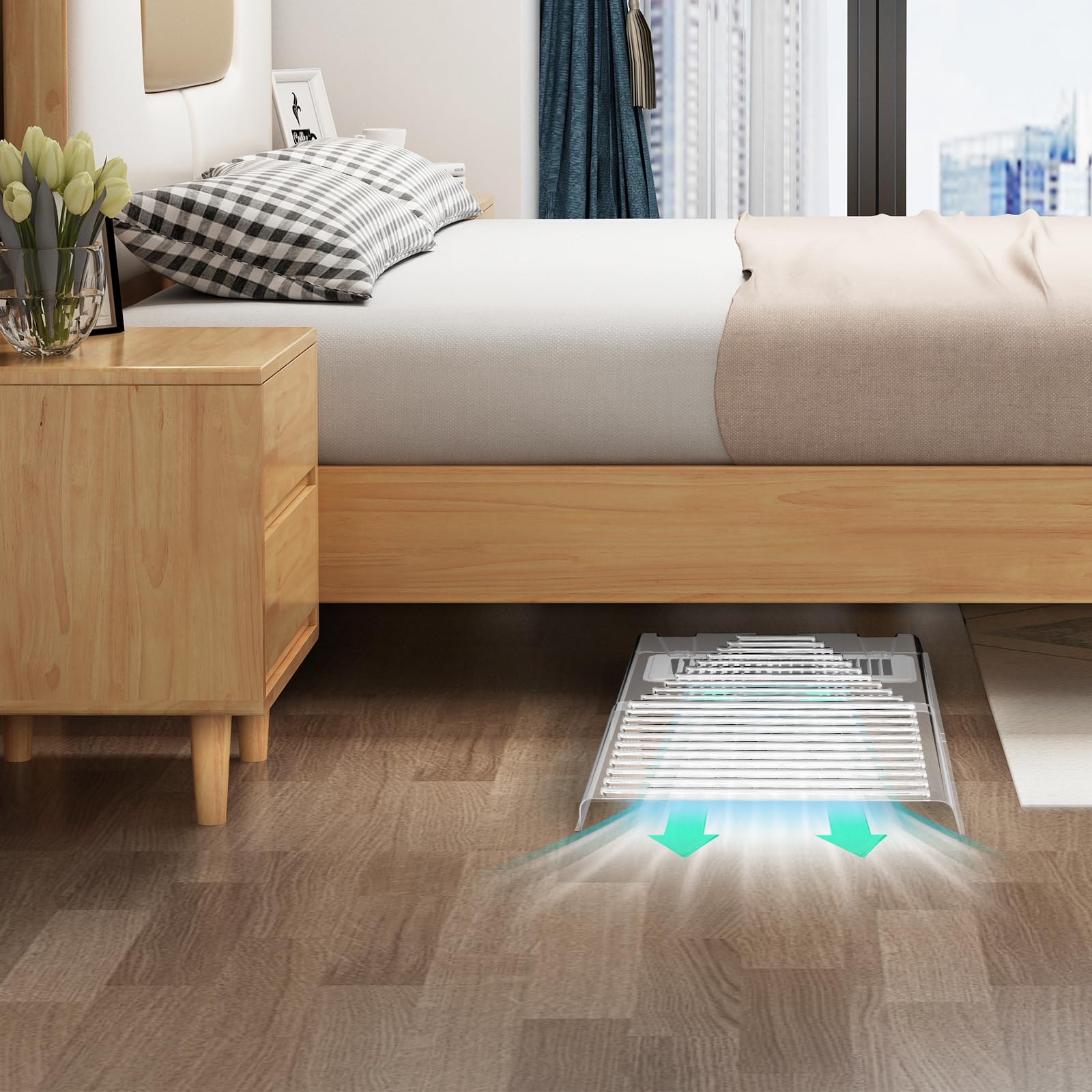 BYEWIRE versatile usage under sofas, beds, desks and window sills enhances cozy spaces