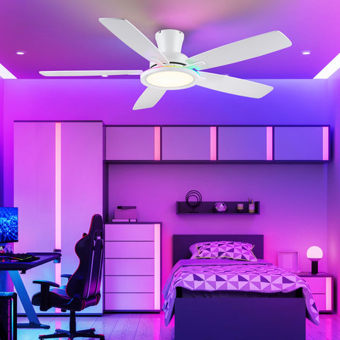 BYKISTOK indoor and covered patio friendly ceiling fan