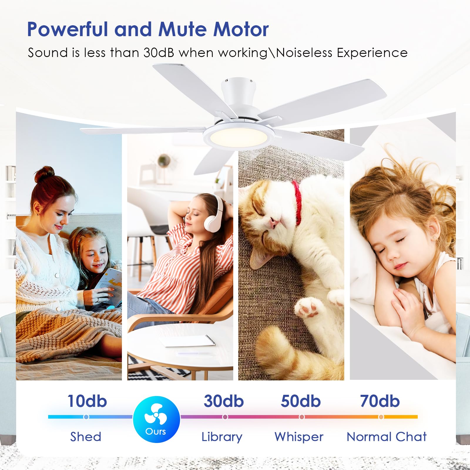 BYKISTOK RGB light panel ceiling fan for customizable ambience