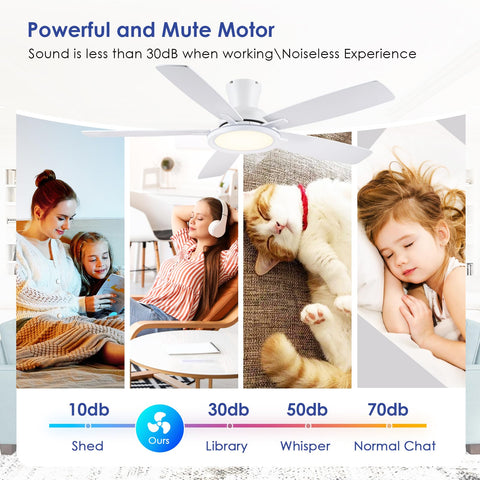 BYKISTOK RGB light panel ceiling fan for customizable ambience