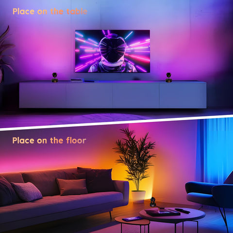 BYQY 7W RGBW spot light on desk creates dramatic uplighting for shelves