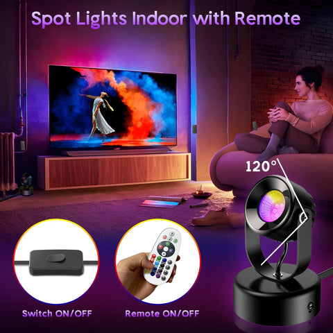 BYQY 7W RGBW spot light party mode enhances celebrations with dynamic colors