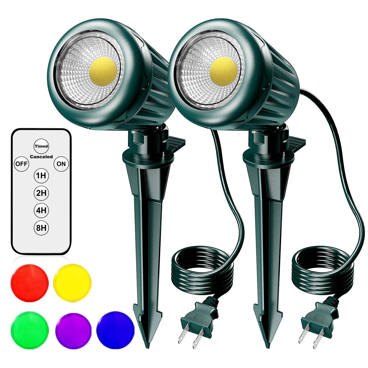 BYQY outdoor spotlight illuminating a yard for clear evening pathways