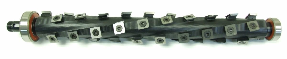 Byrd Tool DW735 Shelix cutterhead with a smooth, staggered cut