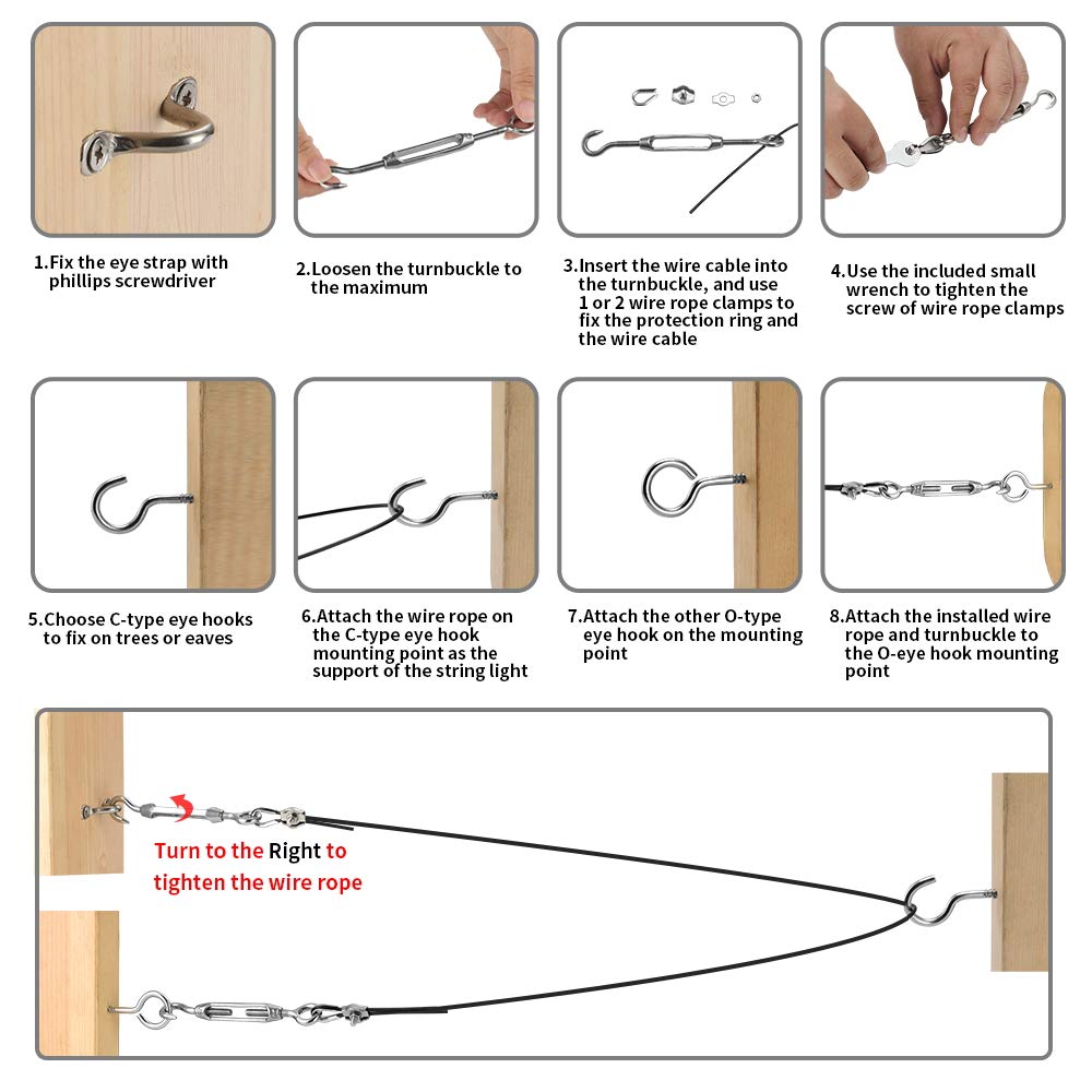 Byshun versatile installation kit suitable for frames or clotheslines